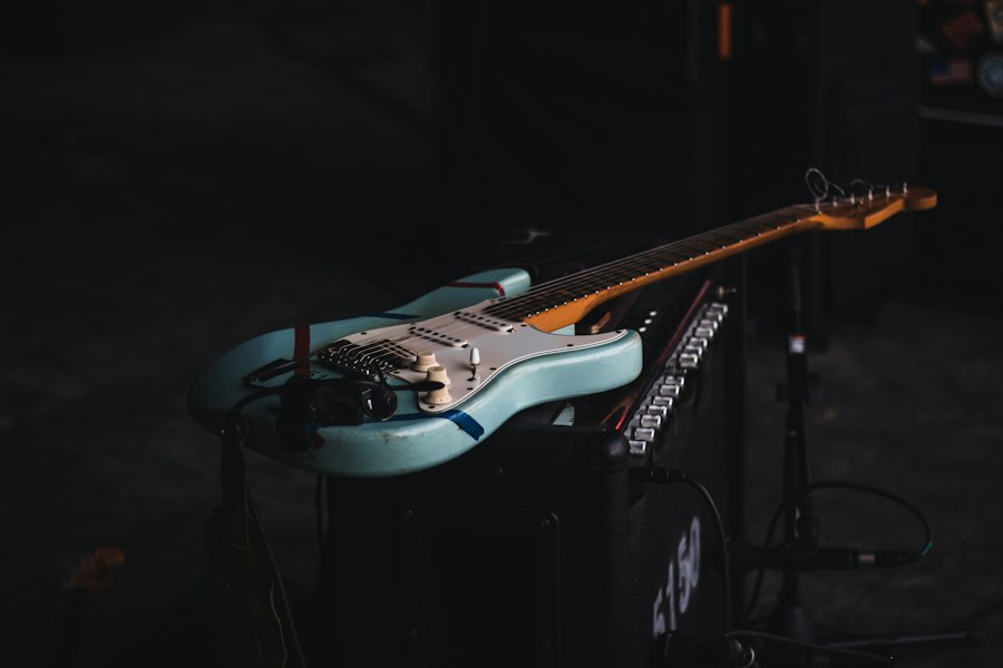 Gitar elektrik di studio